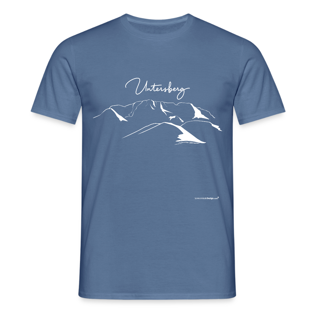 Untersberg Männer Premium T-Shirt vers. Farben 4xDruck Weiss - Taubenblau 