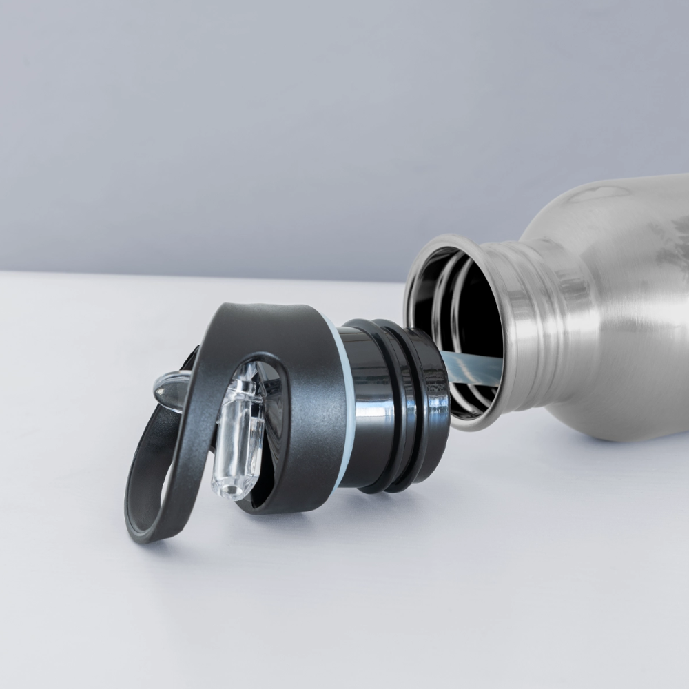 Untersberg Trinkflasche mit Süd und Nordseite bedruckt - Lightsilver