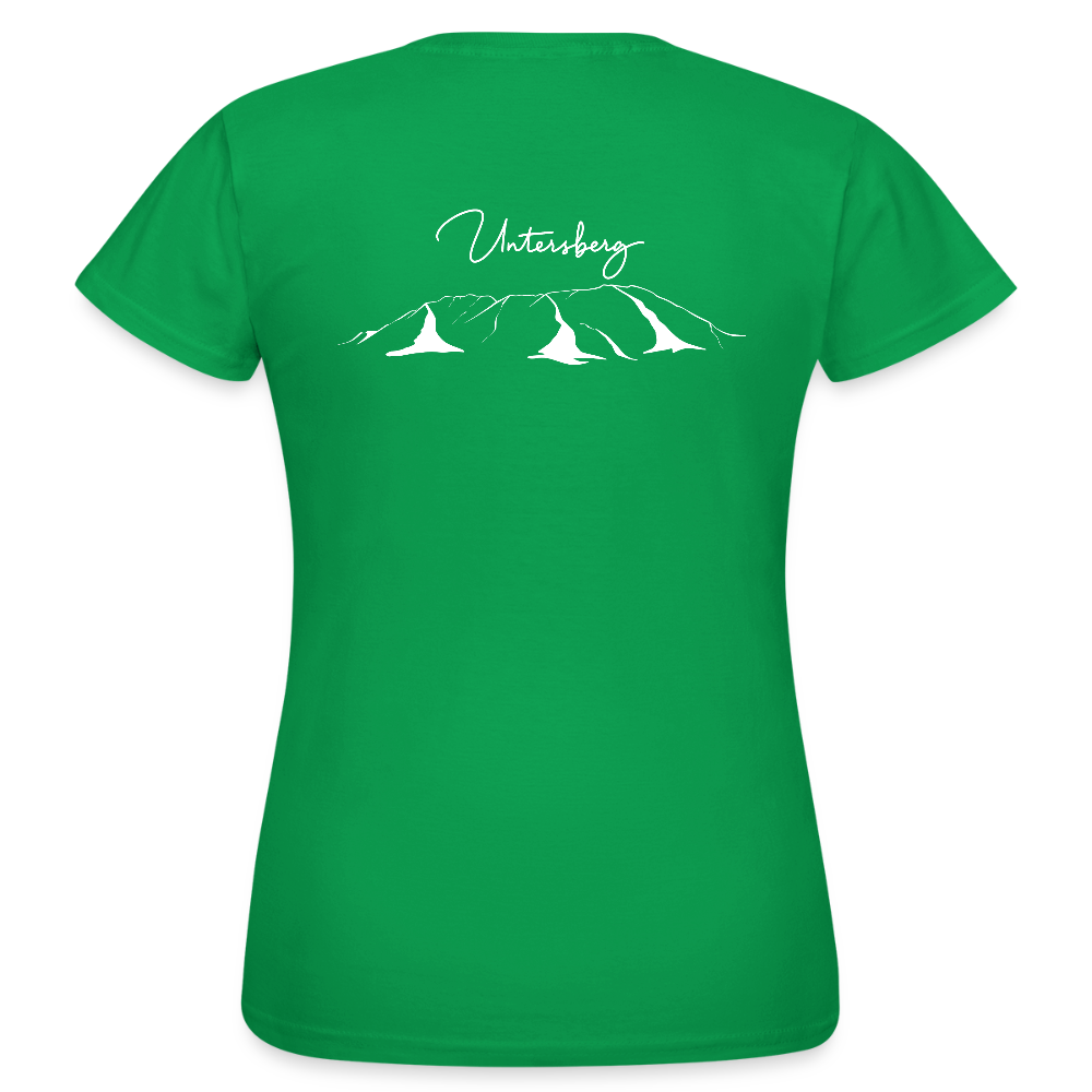 Untersberg Frauen Premium T-Shirt vers. Farben 4xDruck Weiss - Kelly Green