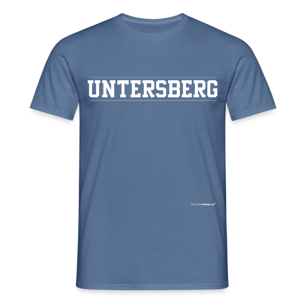 UNTERSBERG Schriftzug - Männer T-Shirt Premium Qualität - Taubenblau 