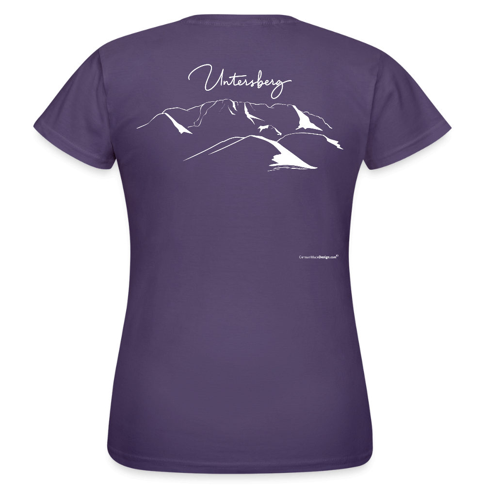 Untersberg Frauen T-Shirt vers. Farben 2xDruck weiß - Dunkellila