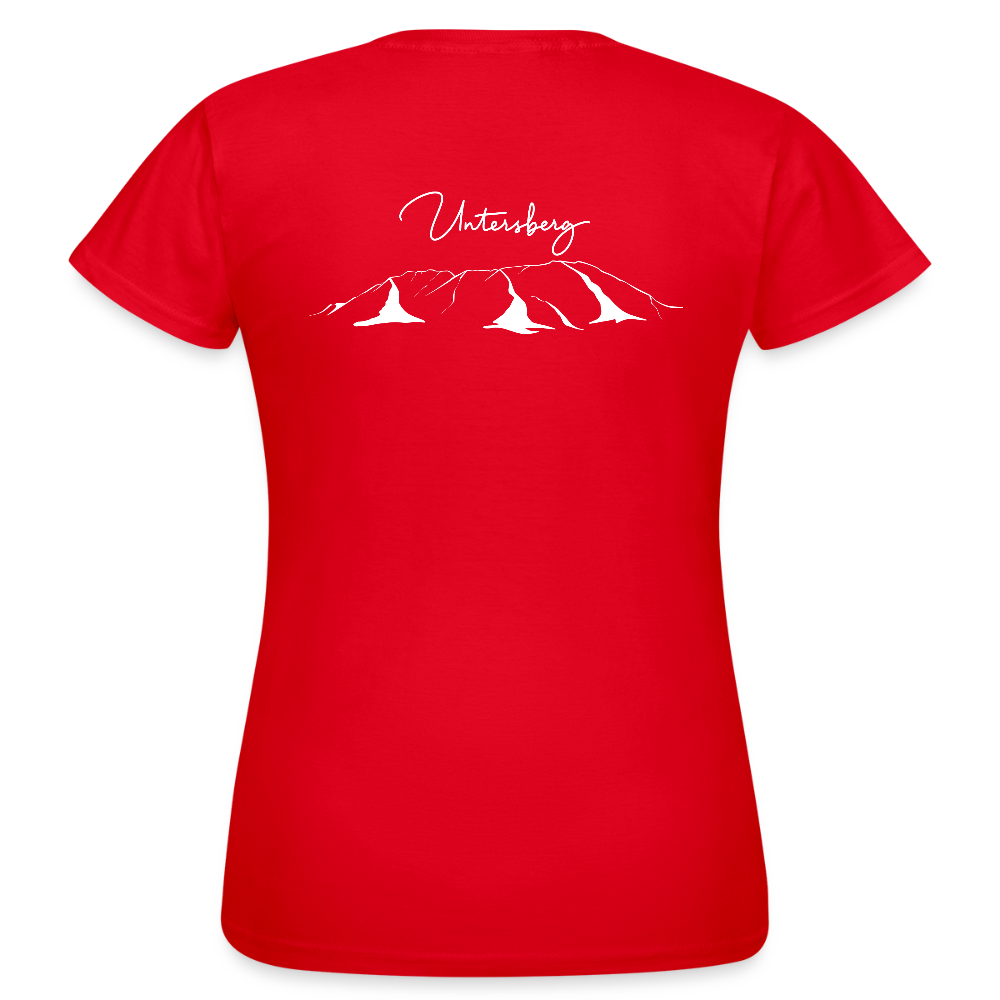 Untersberg Frauen Premium T-Shirt vers. Farben 4xDruck Weiss - Rot