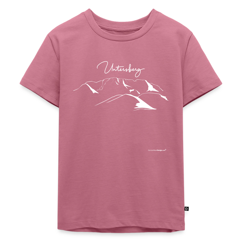 Untersberg Kinder Premium T-Shirt vers. Farben 2xDruck Weiß - Mauve