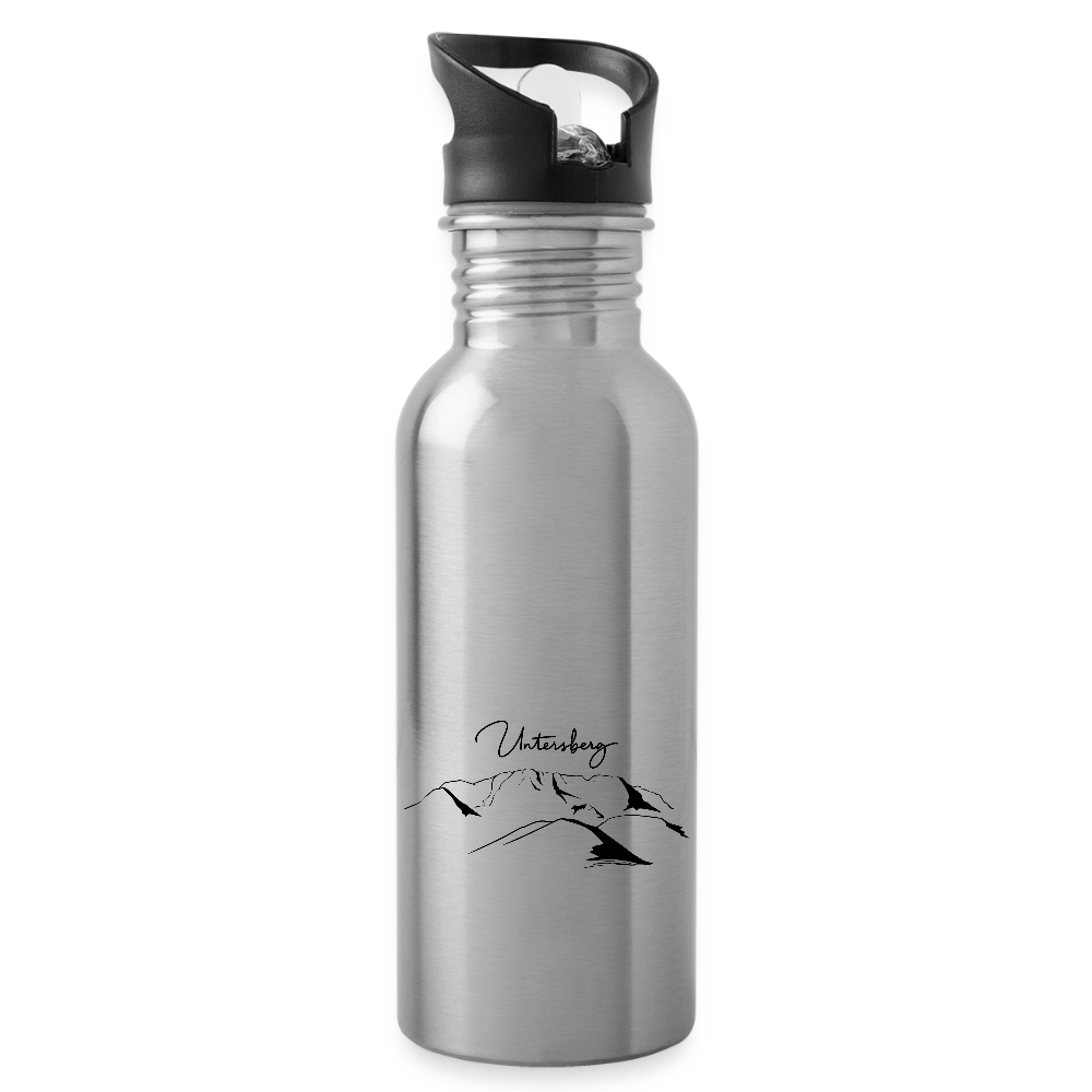 Untersberg Trinkflasche mit Süd und Nordseite bedruckt - Lightsilver