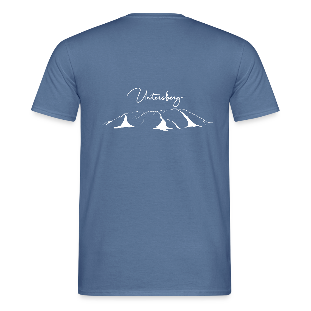 Untersberg Männer Premium T-Shirt vers. Farben 4xDruck Weiss - Taubenblau 