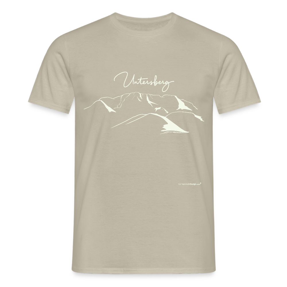 Untersberg Männer Premium T-Shirt Asphalt 1xDruck Hellbeige - Sandbeige