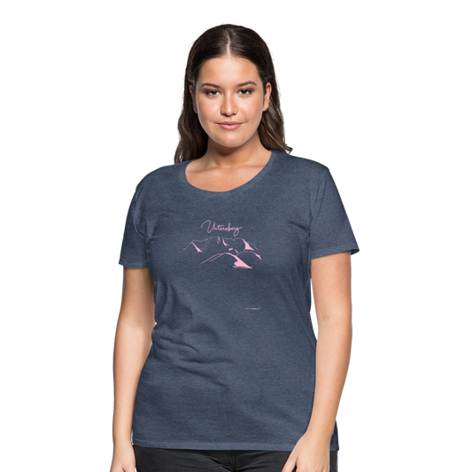 Untersberg Frauen Premium T-Shirt vers. Farben 1xDruck Rosa - Blau meliert