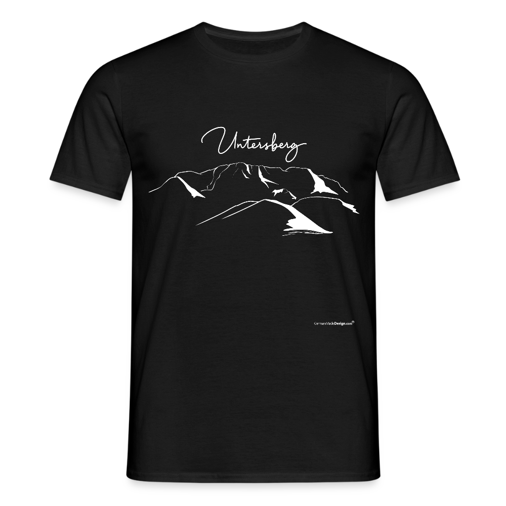 Untersberg Männer Premium T-Shirt Schwarz 4xDruck Weiss - Schwarz