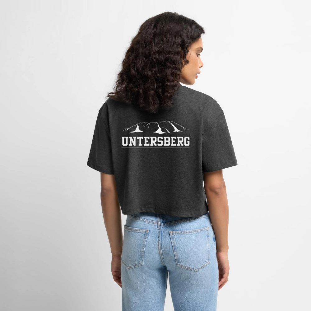 Frauen Premium Oversized Bio Cropped T-Shirt - Anthrazit meliert