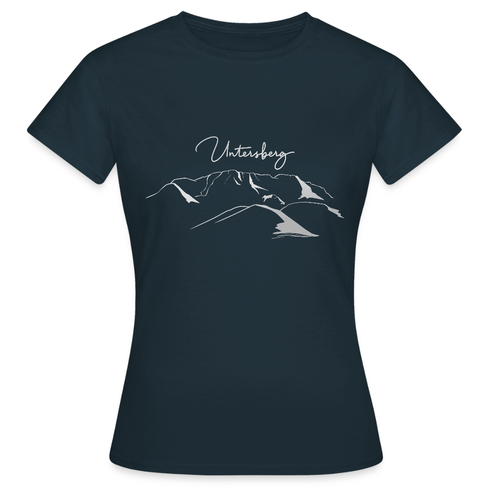 Untersberg Frauen Premium T-Shirt Navy 4xDruck Silber - Navy