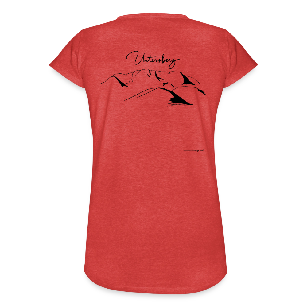 Frauen Vintage Untersberg T-Shirt - Rot meliert