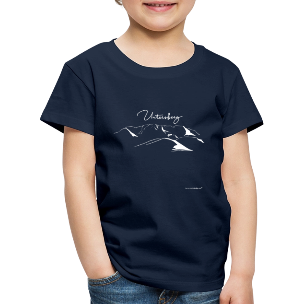 Untersberg Kinder Premium T-Shirt vers. Farben 2xDruck Weiß - Navy