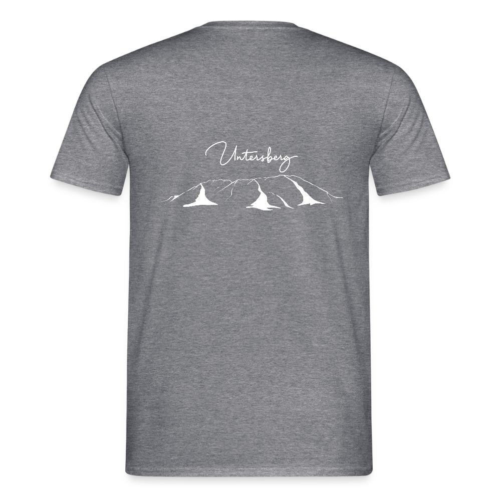 Untersberg Männer Premium T-Shirt vers. Farben 4xDruck Weiss - Graphit meliert