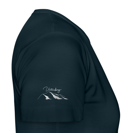 Untersberg Frauen Premium T-Shirt Navy 4xDruck Silber - Navy