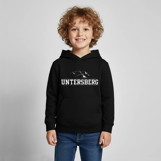 Kinder Premium Hoodie in versch. Farben Untersberg 2xDruck in Weiß - Schwarz