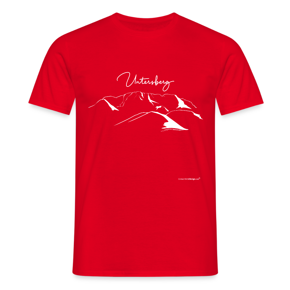 Untersberg Männer Premium T-Shirt vers. Farben 2xDruck Weiss - Rot