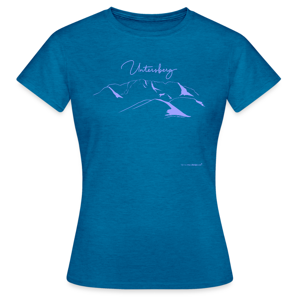 Untersberg Frauen Premium T-Shirt vers. Farben 2xDruck Hellblau - Antikblaues Saphir meliert