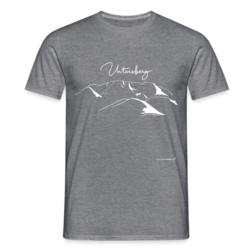 Untersberg Männer Premium T-Shirt vers. Farben 4xDruck Weiss - Graphit meliert