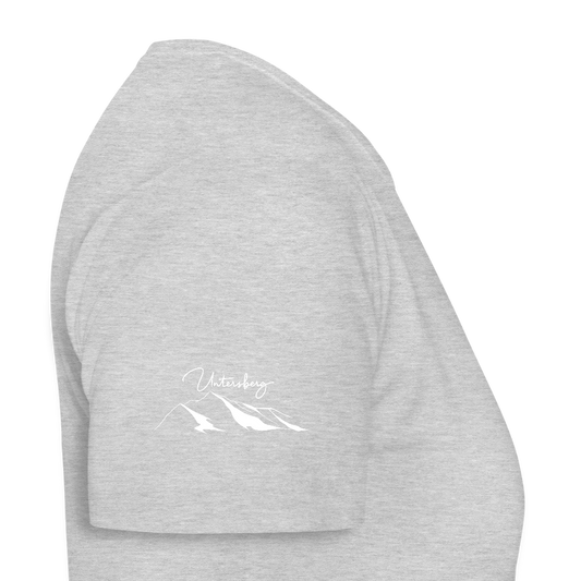 Untersberg Frauen Premium T-Shirt vers. Farben 4xDruck Weiss - Grau meliert