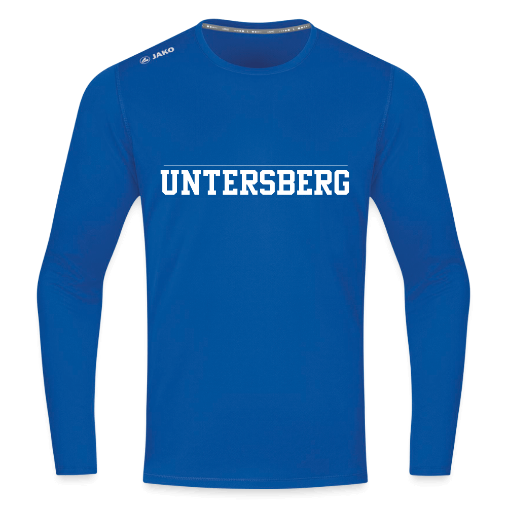 Untersberg Männer JAKO Langarmshirt vers. Farben 1xDruck weiß - Royalblau