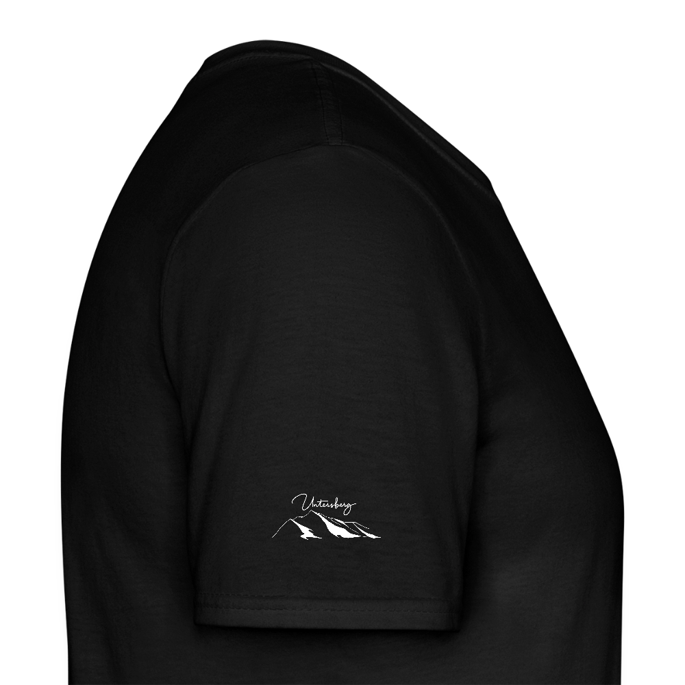 Untersberg Männer Premium T-Shirt Schwarz 4xDruck Weiss - Schwarz