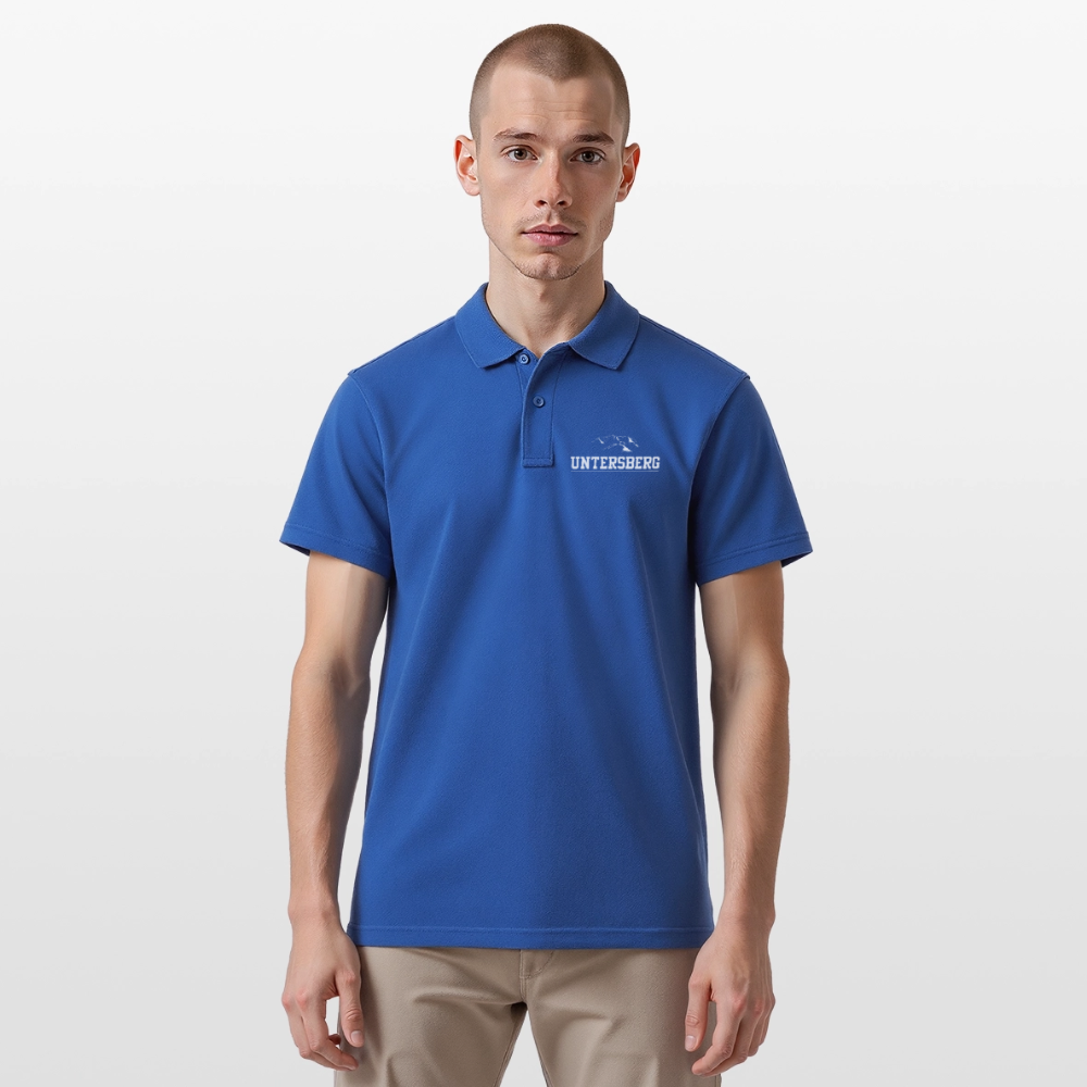 Männer Poloshirt "Untersberg" exklusiv in schwarz - Royalblau