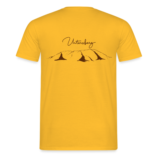 Untersberg Männer Premium T-Shirt Gelb 4xDruck Edelbraun - Gelb
