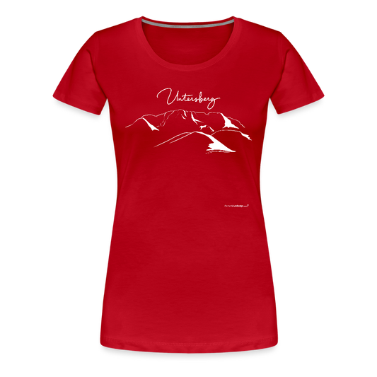 Untersberg T-Shirts Frauen vers. Farben 1xDruck weiss - Rot