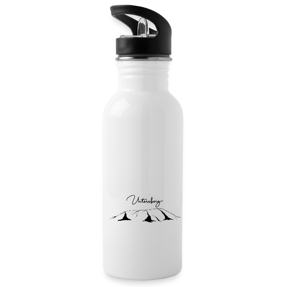 Untersberg Trinkflasche mit Süd und Nordseite bedruckt - Weiß