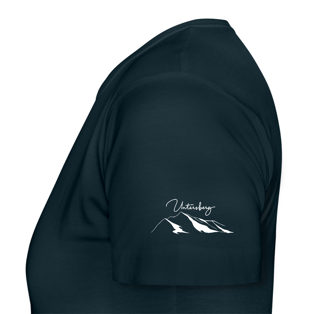 Untersberg Frauen Premium T-Shirt vers. Farben 4xDruck Weiss - Navy