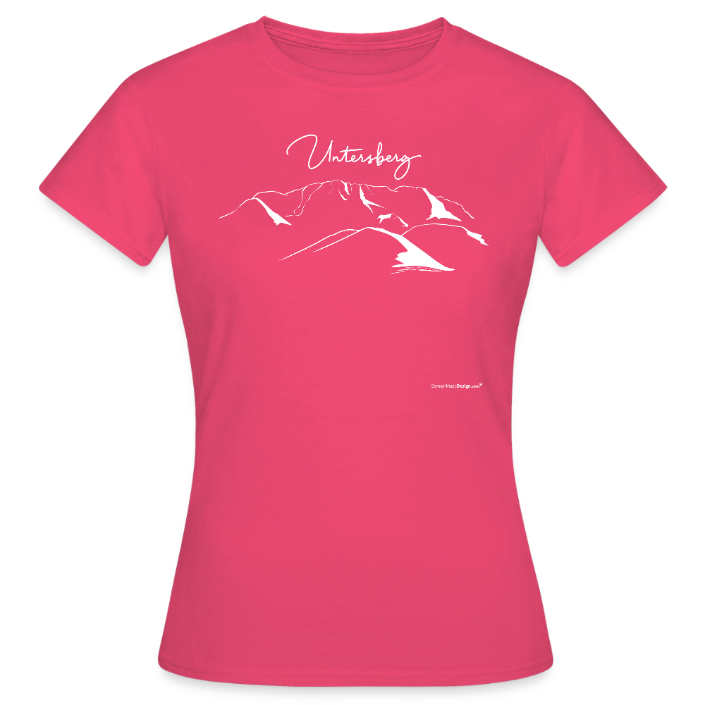 Untersberg Frauen Premium T-Shirt Pink 4xDruck Weiss - Azalea