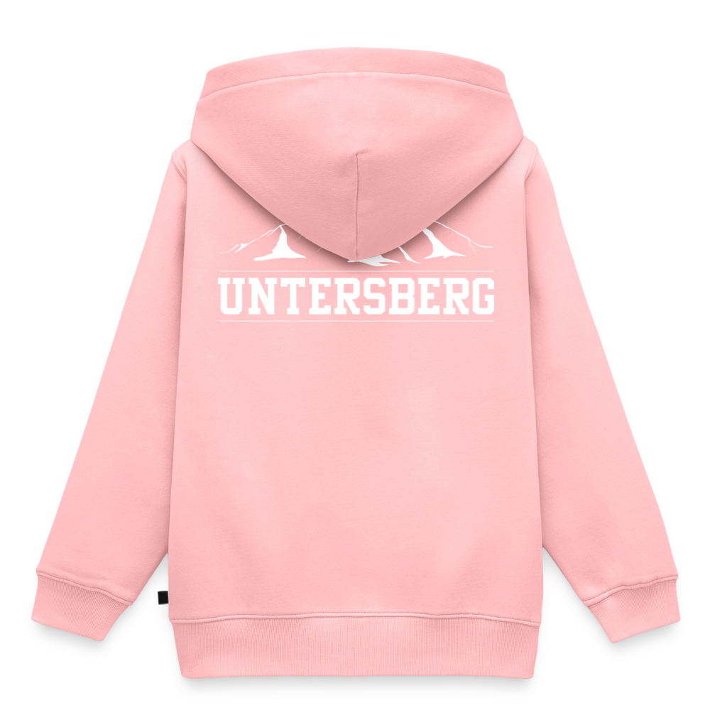 Kinder Premium Hoodie in versch. Farben Untersberg 2xDruck in Weiß - Rosa