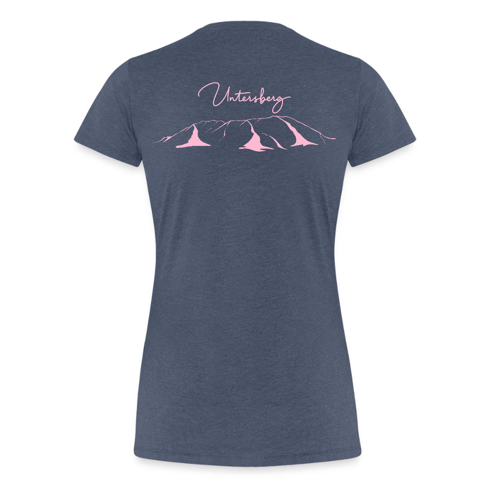 Untersberg Frauen Premium T-Shirt vers. Farben 2xDruck Rosa - Blau meliert