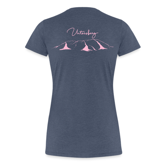 Untersberg Frauen Premium T-Shirt vers. Farben 2xDruck Rosa - Blau meliert