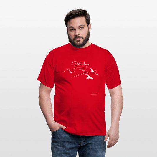 Untersberg Männer Premium T-Shirt Rot 1xDruck Weiss - Rot