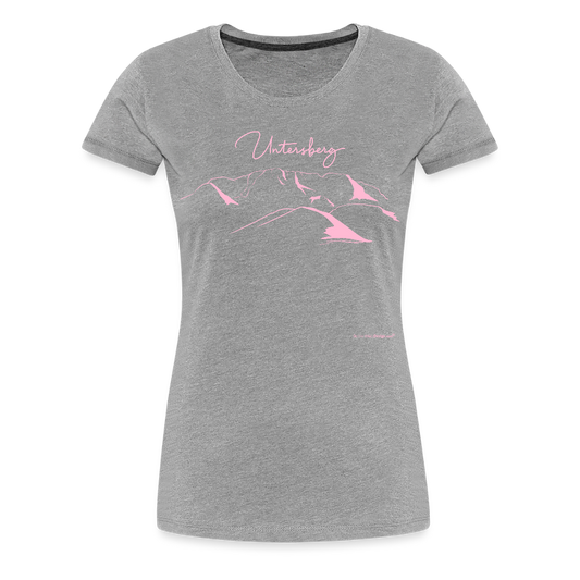 Untersberg Frauen Premium T-Shirt vers. Farben 2xDruck Rosa - Grau meliert