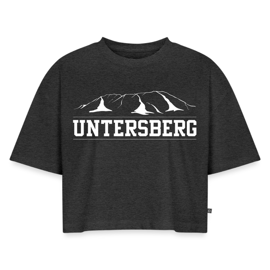 Frauen Premium Oversized Bio Cropped T-Shirt - Anthrazit meliert