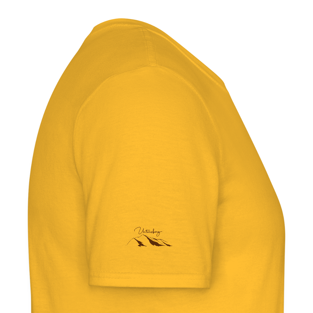 Untersberg Männer Premium T-Shirt Gelb 4xDruck Edelbraun - Gelb
