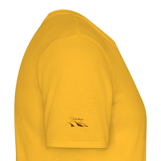 Untersberg Männer Premium T-Shirt Gelb 4xDruck Edelbraun - Gelb