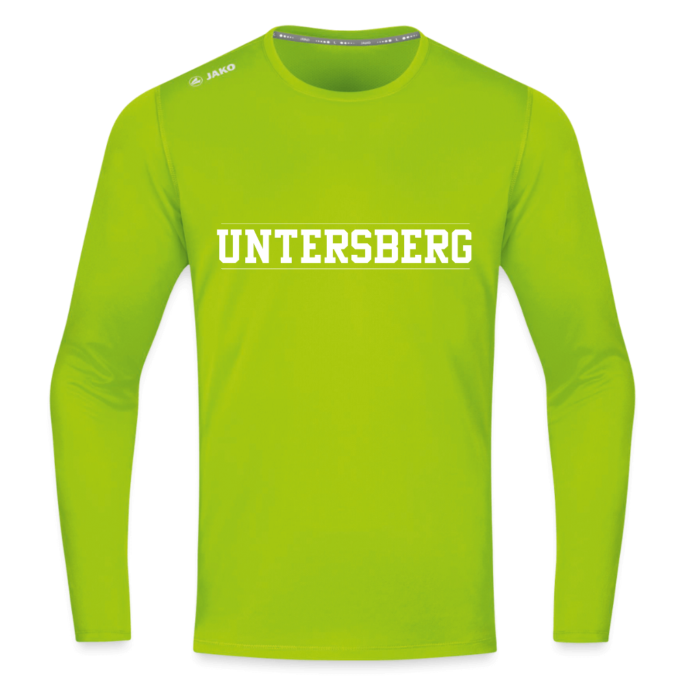 Untersberg Männer JAKO Langarmshirt vers. Farben 1xDruck weiß - Neongrün