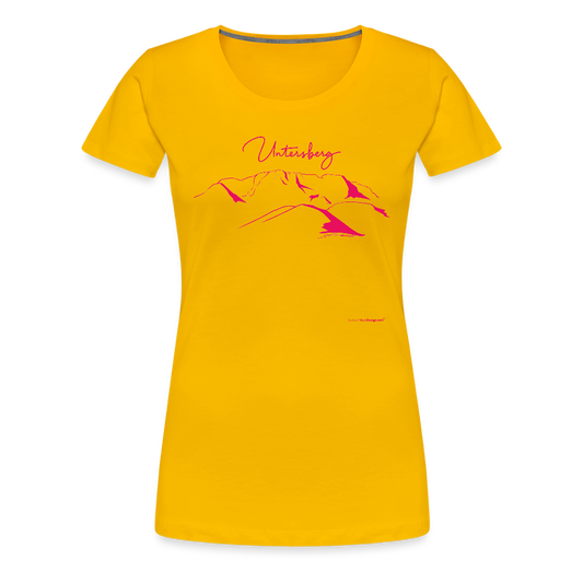 Untersberg Frauen Premium T-Shirt vers. Farben Pink - Sonnengelb