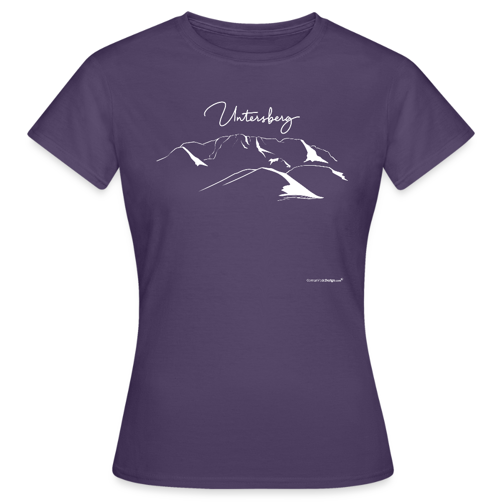 Untersberg Frauen Premium T-Shirt vers. Farben 4xDruck Weiss - Dunkellila