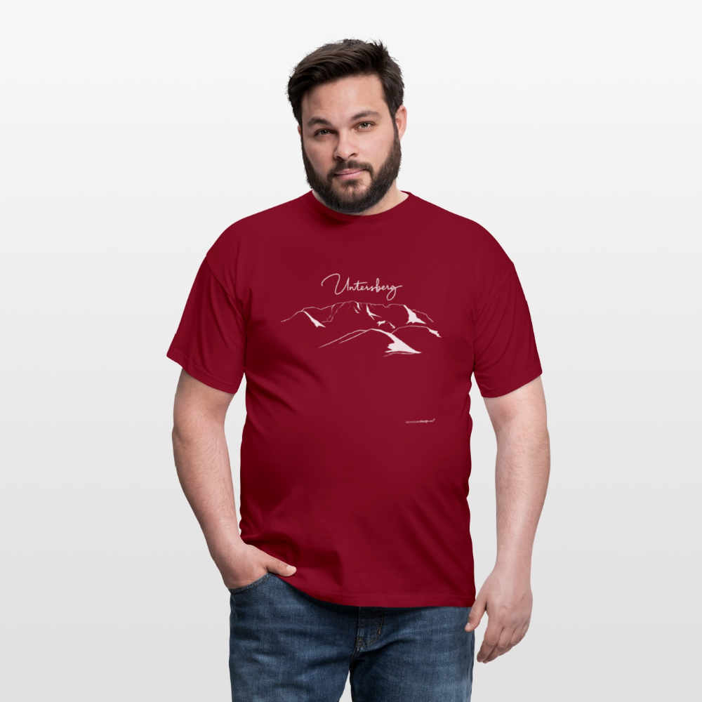 Untersberg Männer Premium T-Shirt in vers. Farben 1xDruck Weiss - Ziegelrot