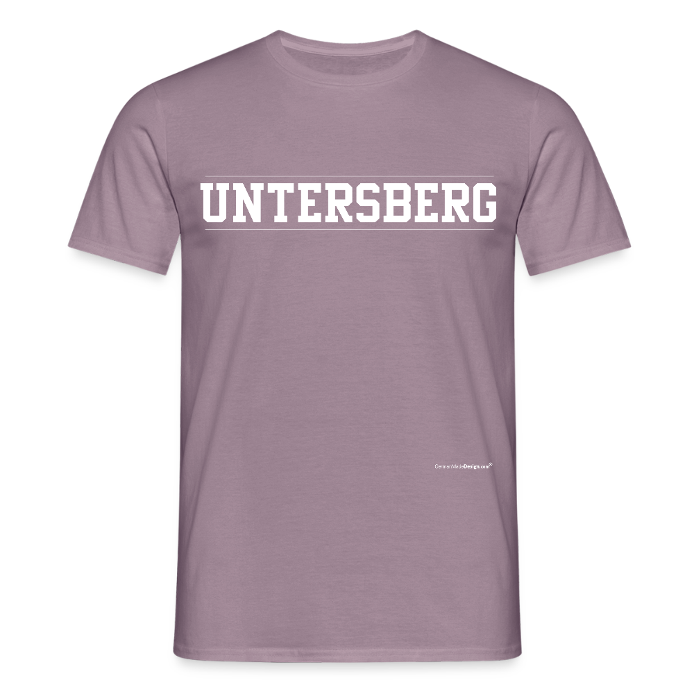 UNTERSBERG Schriftzug - Männer T-Shirt Premium Qualität - Lilagrau 