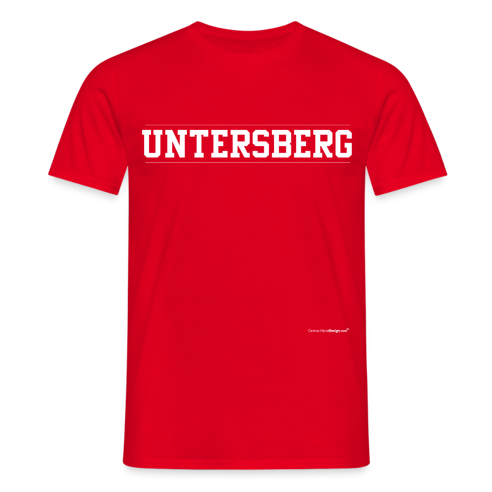 UNTERSBERG Schriftzug - Männer T-Shirt Premium Qualität - Rot