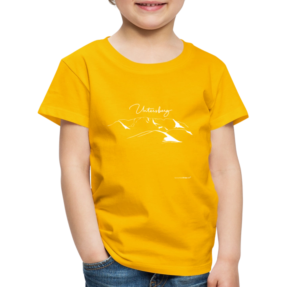 Untersberg Kinder Premium T-Shirt vers. Farben 2xDruck Weiß - Sonnengelb
