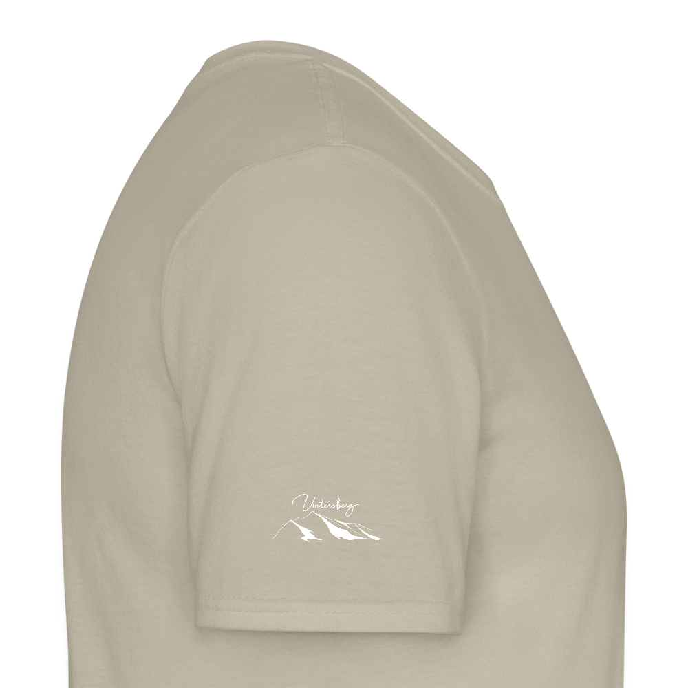 Untersberg Männer Premium T-Shirt vers. Farben 4xDruck Weiss - Sandbeige