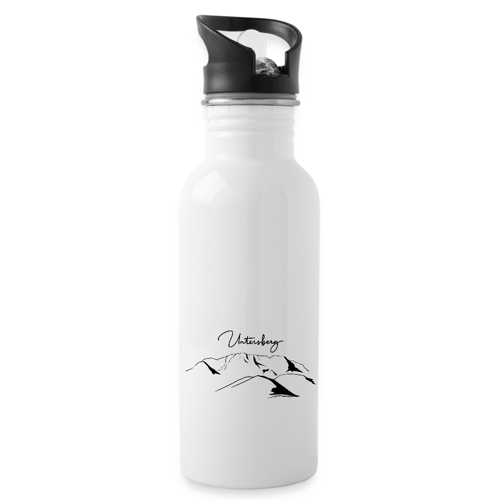 Untersberg Trinkflasche mit Süd und Nordseite bedruckt - Weiß