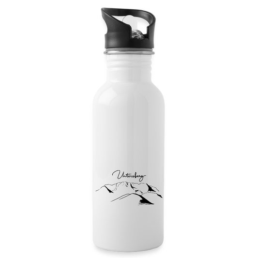 Untersberg Trinkflasche mit Süd und Nordseite bedruckt - Weiß