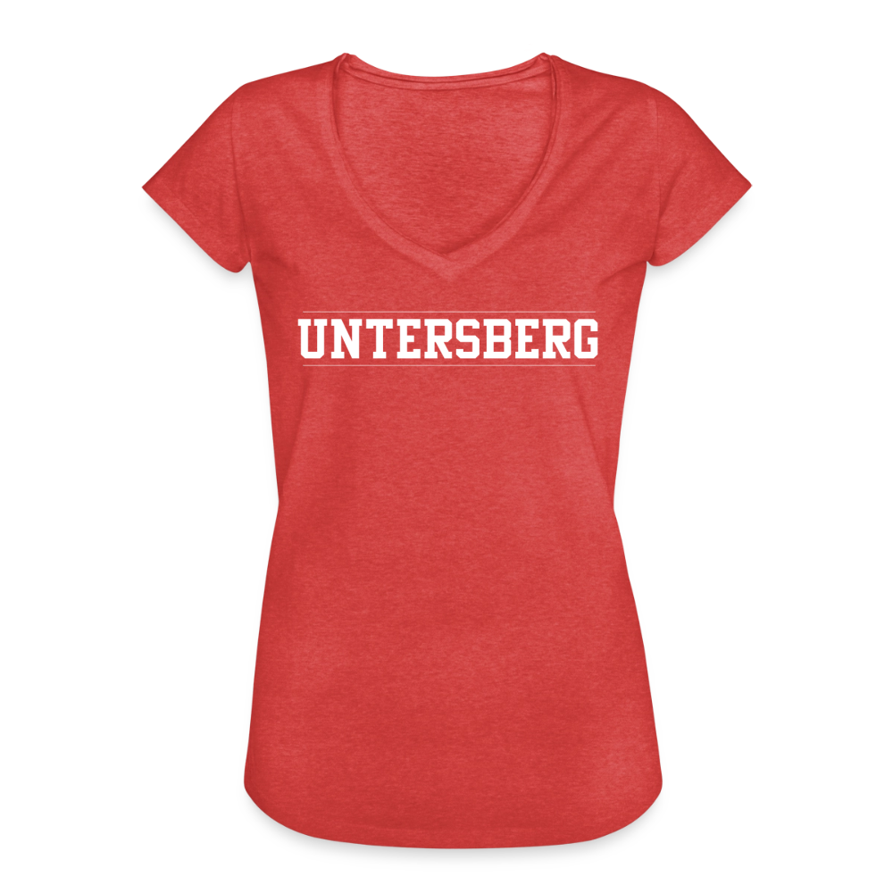 Frauen Vintage T-Shirt - Rot meliert